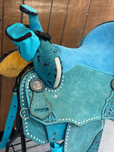 Load image into Gallery viewer, Solid Teal 16” Saddle