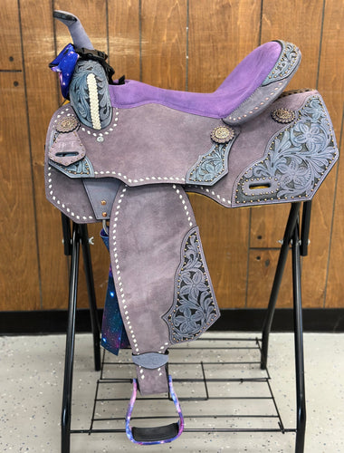 Galaxy and Lavender 16” Saddle