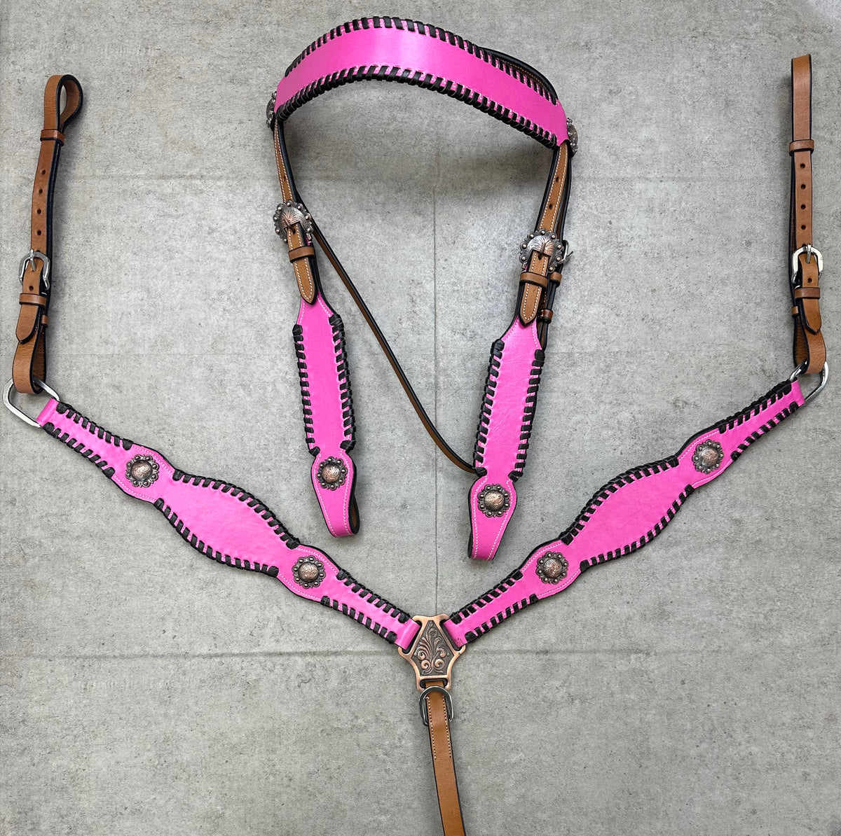 Pink Tack Set Hot Headstalls