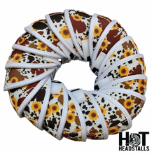 Load image into Gallery viewer, Cowhide Sunflower Bell Boots