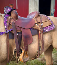 Load image into Gallery viewer, Wither Relief Purple Wildflowers Saddle Pad