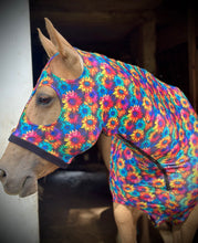 Load image into Gallery viewer, Rainbow Sunflowers Lycra Hood