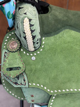 Load image into Gallery viewer, Cactus and Olive Green 16” Saddle