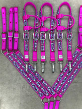 Load image into Gallery viewer, Fuchsia and Teal Aztec Tack Set