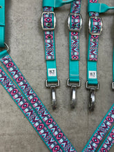 Load image into Gallery viewer, Pink and Teal Aztec Tack Set