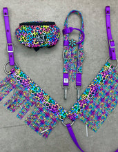 Load image into Gallery viewer, Chance to Win a Rainbow Cheetah Fringe Tack Set