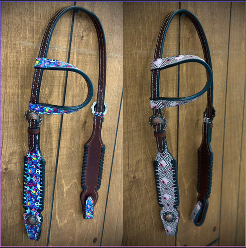 Halloween One Ear Leather Headstalls