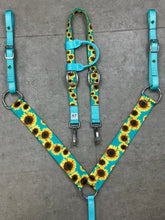 Load image into Gallery viewer, Teal Sunflowers Tack Sets
