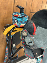 Load image into Gallery viewer, Aztec Serape 14” Saddle