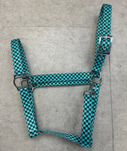 Load image into Gallery viewer, Teal and Black Checkered Tack