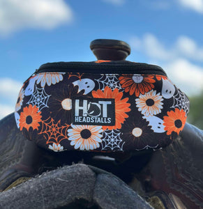 Floral Halloween Saddle Pouch