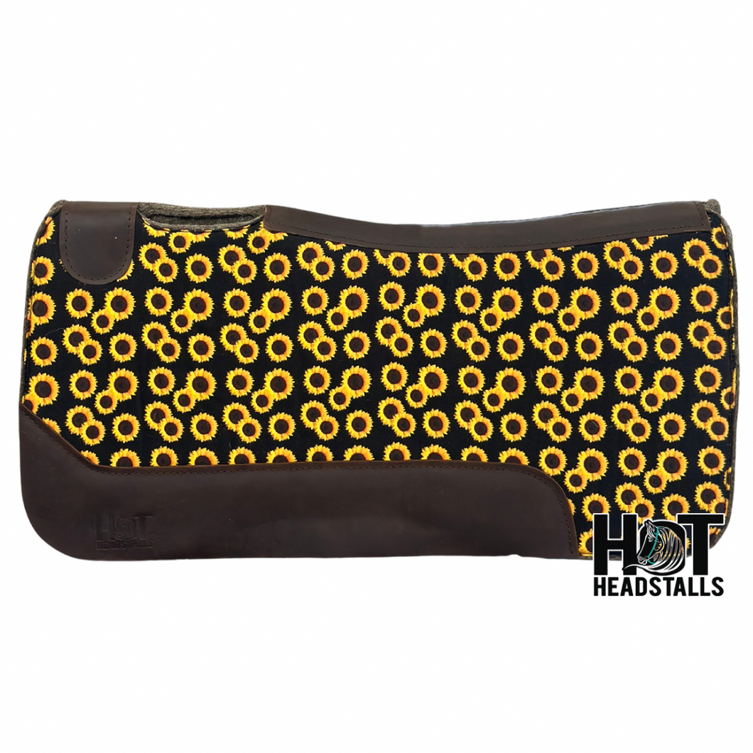 Black Sunflower Saddle Pad