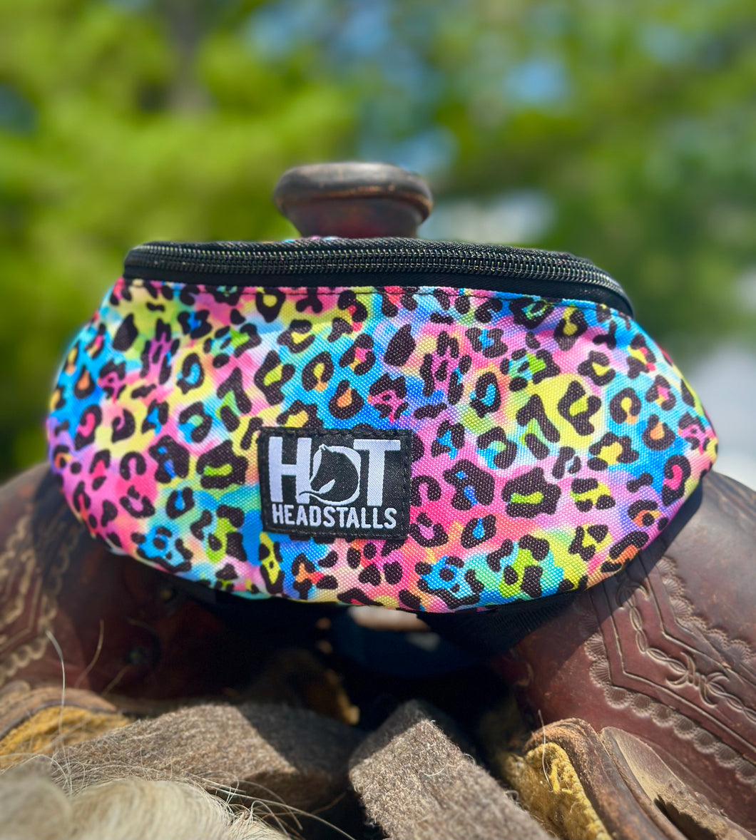 Rainbow Cheetah Saddle Pouch