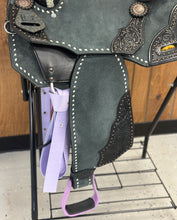 Load image into Gallery viewer, Lavender and Black 15” Saddle