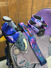 Load image into Gallery viewer, Galaxy and Lavender 16” Saddle