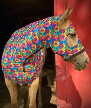 Load image into Gallery viewer, Rainbow Sunflowers Lycra Hood