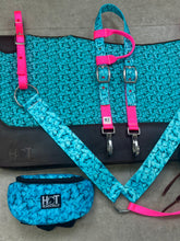 Load image into Gallery viewer, Turquoise Stone and Hot Pink Tack Bundle
