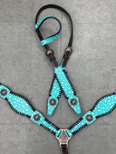 Load image into Gallery viewer, Teal Polka Dots Tack Set