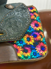 Load image into Gallery viewer, Rainbow Sunflowers Saddle Pad