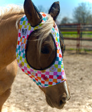 Load image into Gallery viewer, Hippie Checkered Fly Mask
