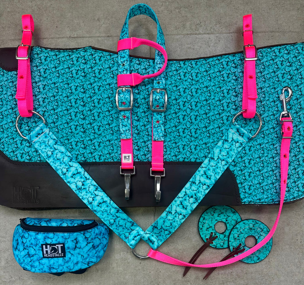 Turquoise Stone and Hot Pink Tack Bundle