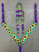 Load image into Gallery viewer, Teal Sunflowers Tack Sets