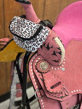 Load image into Gallery viewer, Pink and White Cheetah 14” Saddle