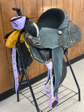 Load image into Gallery viewer, Lavender and Black 15” Saddle