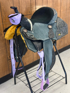 Lavender and Black 15” Saddle