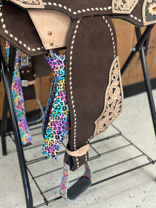 Rainbow Cheetah 16” Saddle