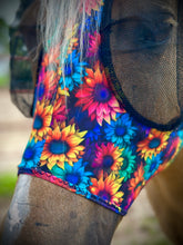 Load image into Gallery viewer, Rainbow Sunflowers Fly Mask