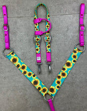 Load image into Gallery viewer, Teal Sunflowers Tack Sets