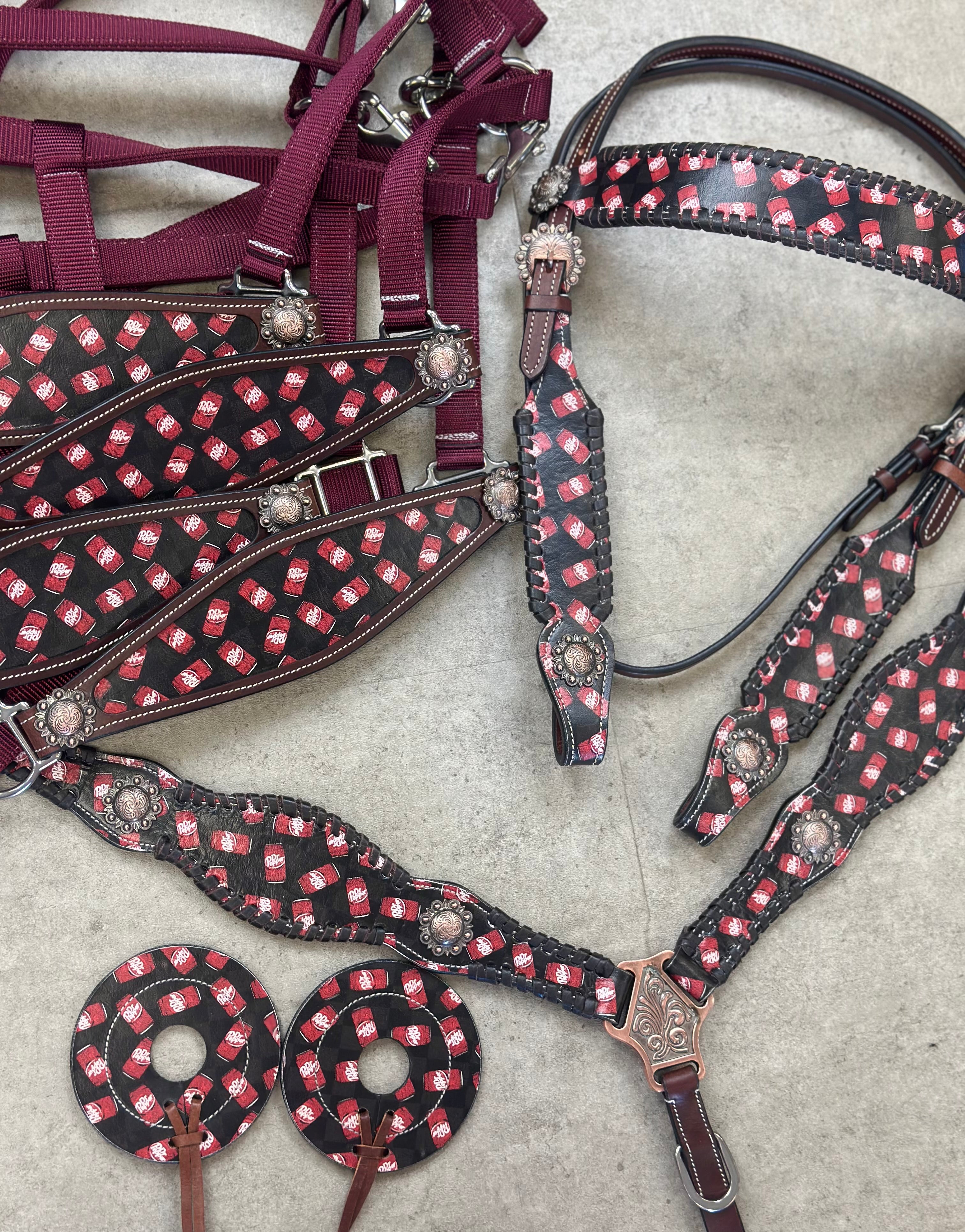 Checkered Dr. Pepper Tack – Hot Headstalls