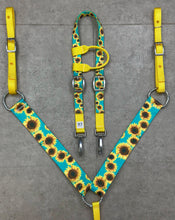 Load image into Gallery viewer, Teal Sunflowers Tack Sets