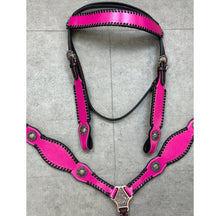 Load image into Gallery viewer, Pink Leather Tack Set