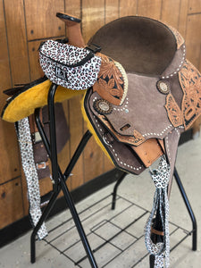 White Cheetah 14” Saddle