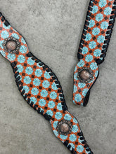 Load image into Gallery viewer, Turquoise Squash Blossoms Tack Set