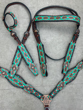 Load image into Gallery viewer, Turquoise Aztec Tack Set