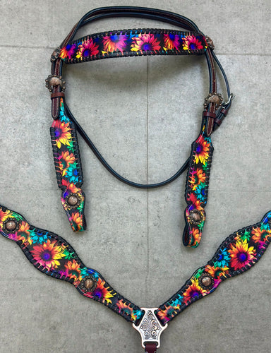 Rainbow Sunflowers Tack Set