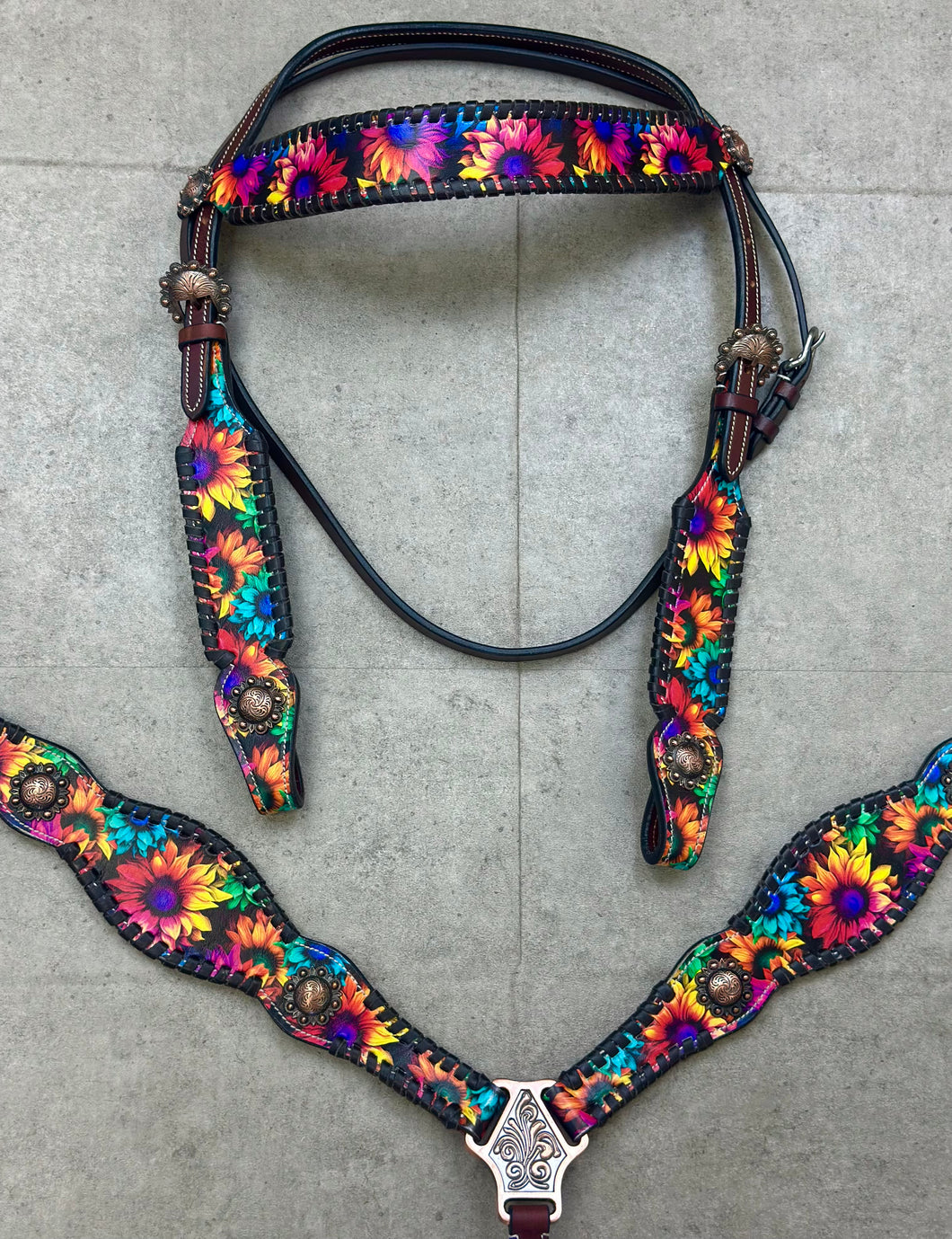 Rainbow Sunflowers Tack Set