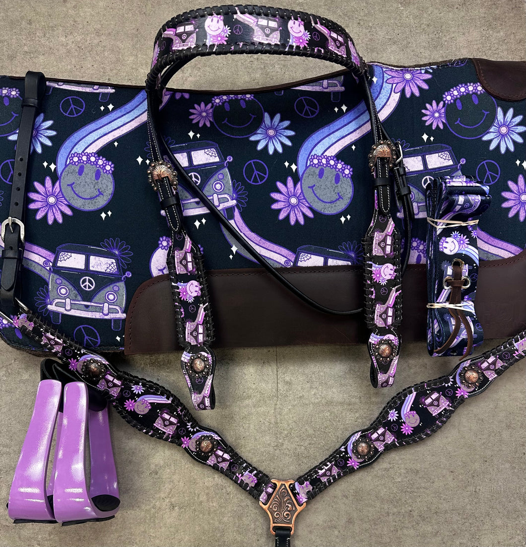 Purple Hippie Leather Tack Bundle