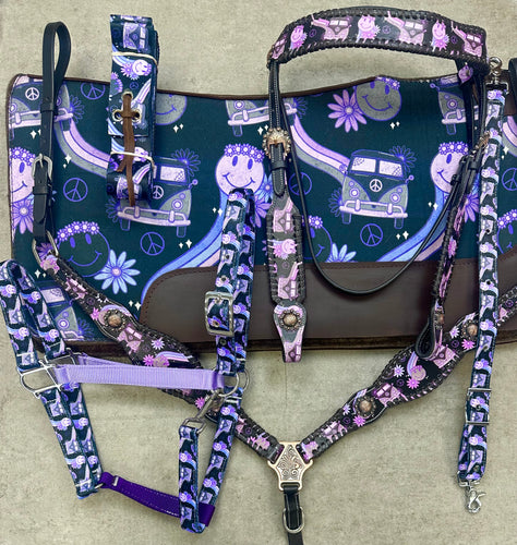 Purple Hippie Leather Tack Bundle