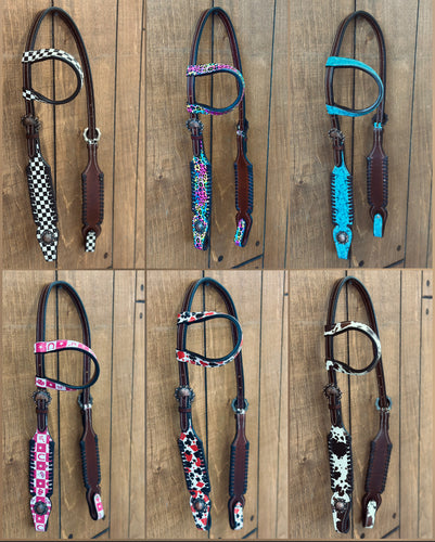One Ear Leather Headstalls