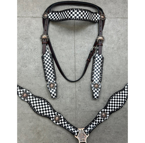 Black and White Checkered Tack Set