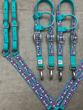 Load image into Gallery viewer, Pink and Teal Aztec Tack Set