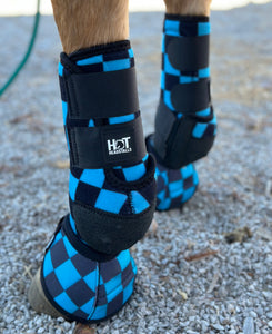 Blue Checkered Bell Boots