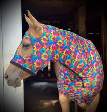 Load image into Gallery viewer, Rainbow Sunflowers Lycra Hood