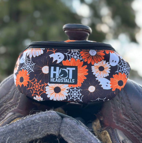 Floral Halloween Saddle Pouch