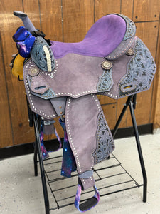 Galaxy and Lavender 16” Saddle