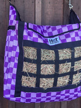 Load image into Gallery viewer, Purple Checkered Hay Bag